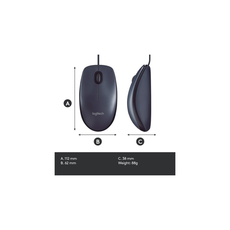 Logitech B100 Optical USB Mouse for Business, Maus(schwarz)