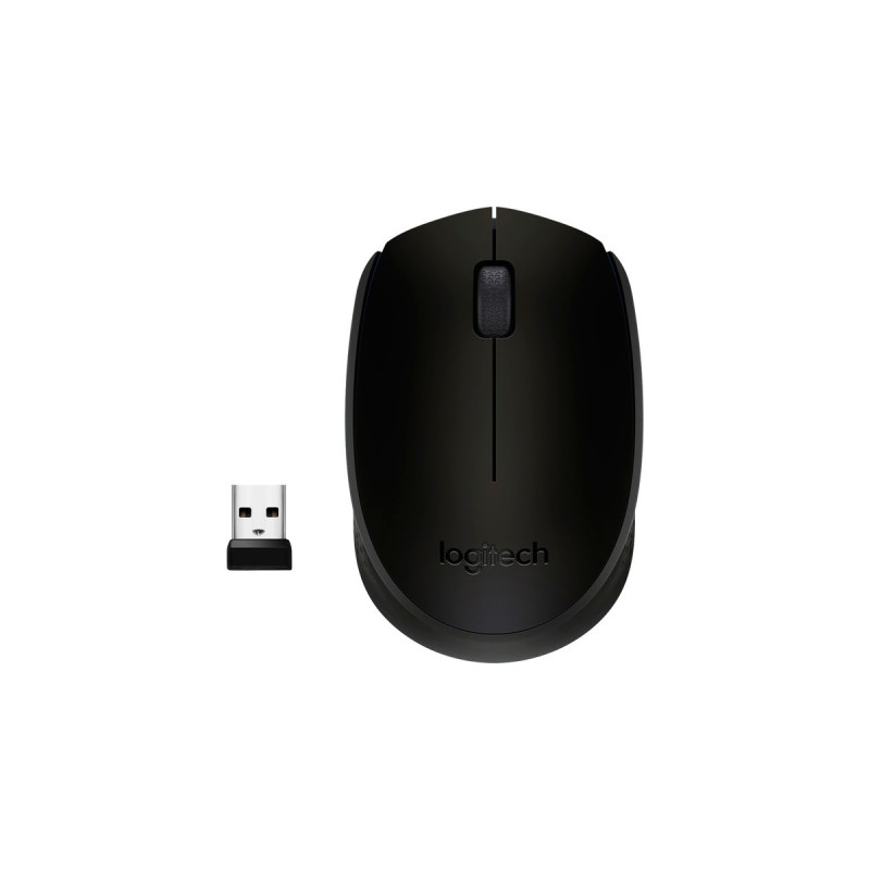 Logitech B170 Wireless, Maus(schwarz, 3 Tasten, für Links- und Rechtshänder, kompatibel mit PC/Mac)