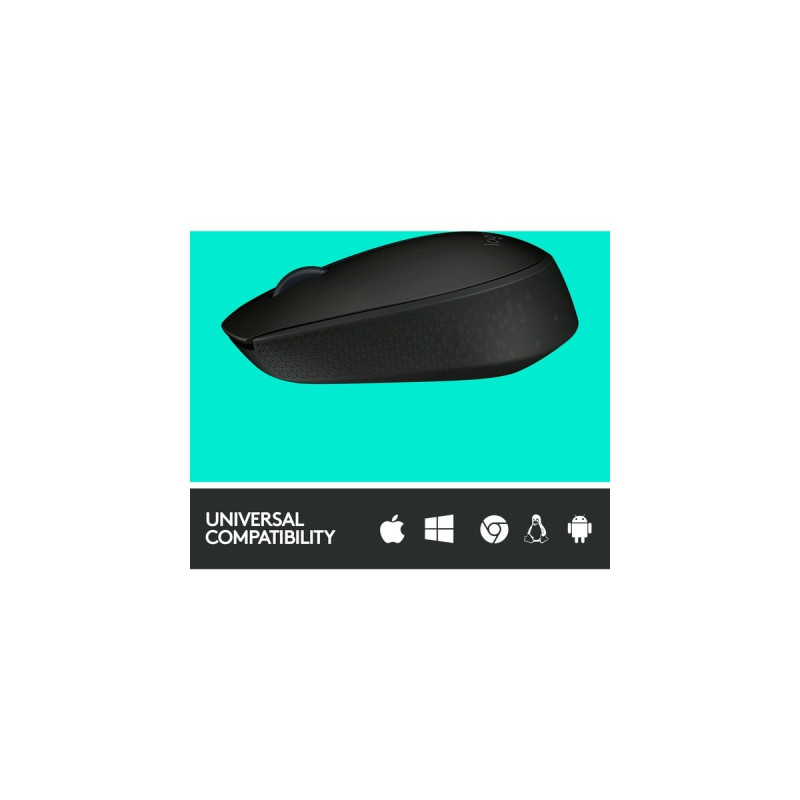 Logitech B170 Wireless, Maus(schwarz, 3 Tasten, für Links- und Rechtshänder, kompatibel mit PC/Mac)