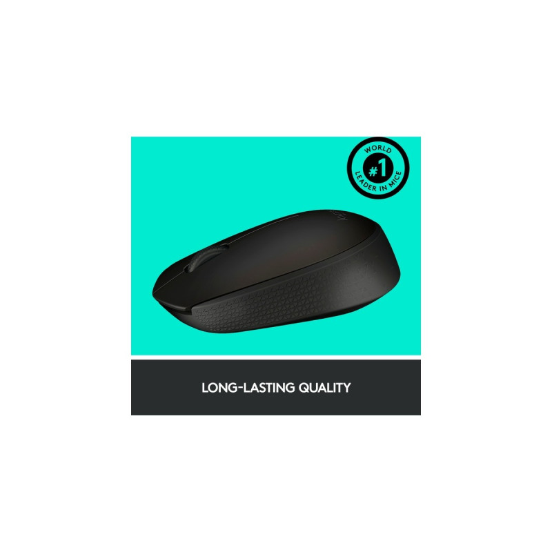 Logitech B170 Wireless, Maus(schwarz, 3 Tasten, für Links- und Rechtshänder, kompatibel mit PC/Mac)