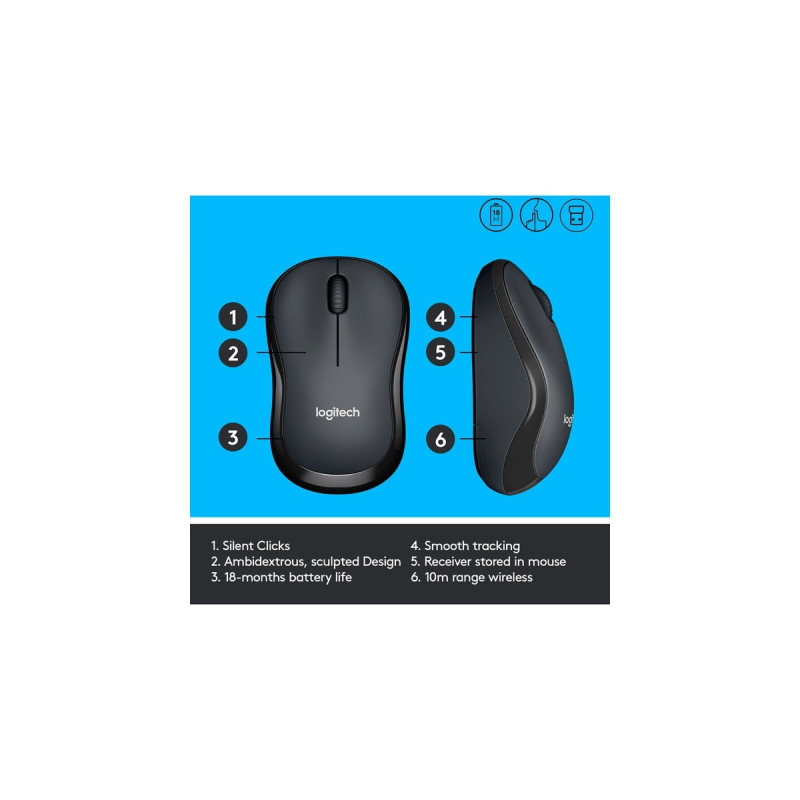 Logitech B220 Silent, Maus(schwarz)
