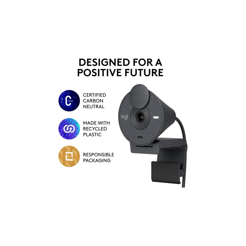 Logitech Brio 300, Webcam(schwarz, Graphite)