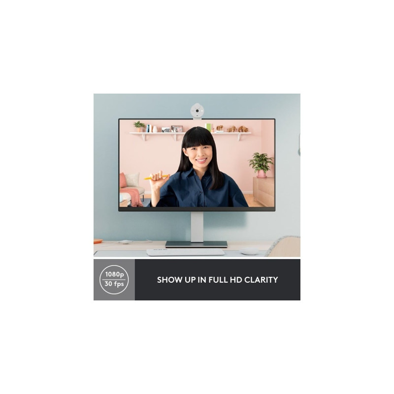 Logitech Brio 300, Webcam(weiß, Off White)
