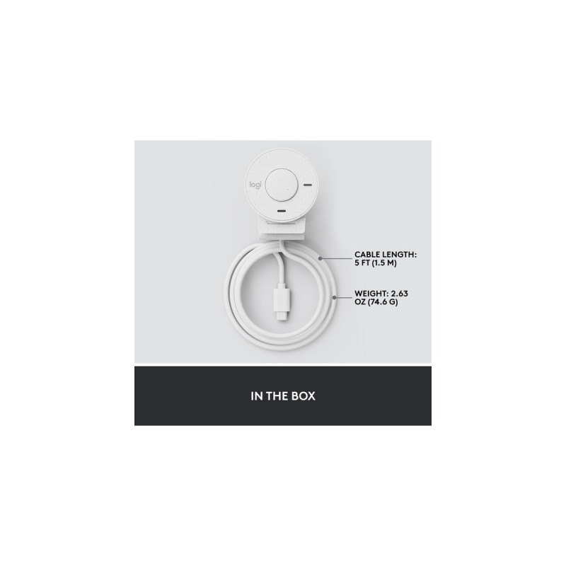 Logitech Brio 300, Webcam(weiß, Off White, Outlet)