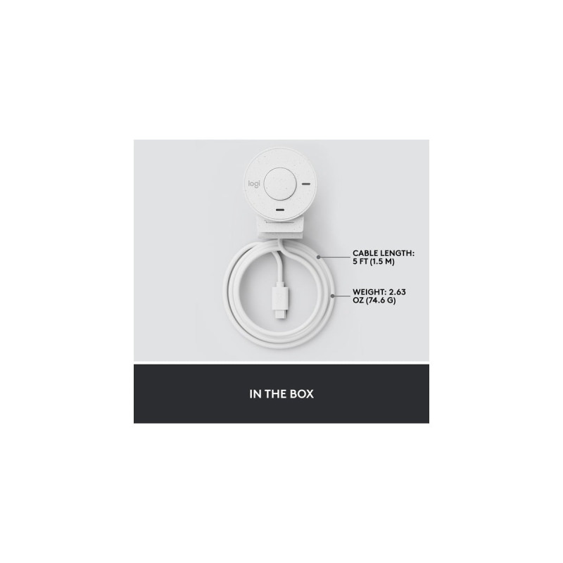 Logitech Brio 300, Webcam(weiß, Off White)