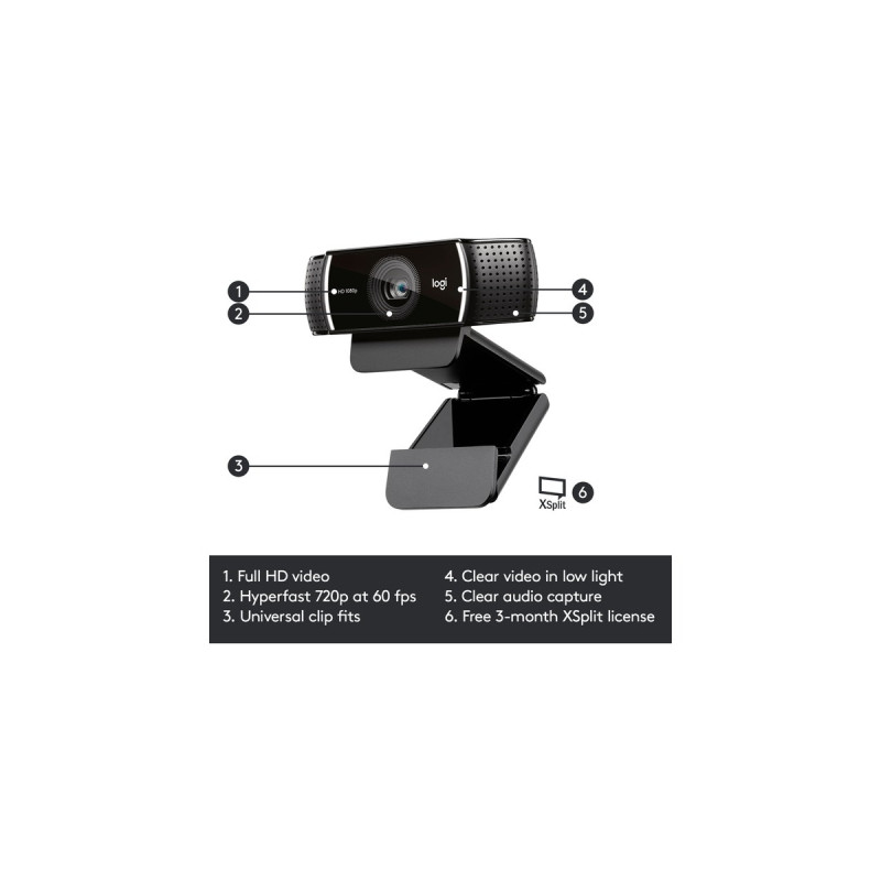 Logitech C922 Pro Stream Webcam(schwarz)