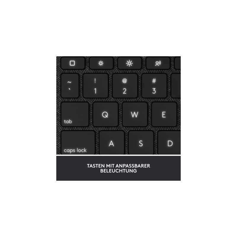 Logitech Combo Touch, Tastatur(grau, DE-Layout, Scissor-Switch, für iPad 10. Generation)