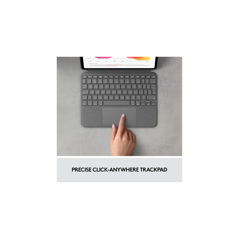 Logitech Combo Touch für iPad Air (4./5. Generation), Tastatur(grau, DE-Layout)