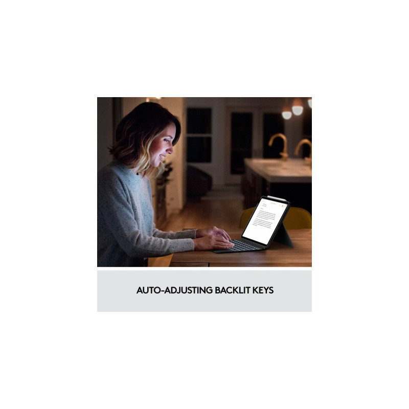 Logitech Combo Touch für iPad Air (4./5. Generation), Tastatur(grau, DE-Layout)