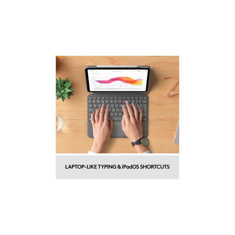 Logitech Combo Touch für iPad Air (4./5. Generation), Tastatur(grau, DE-Layout)