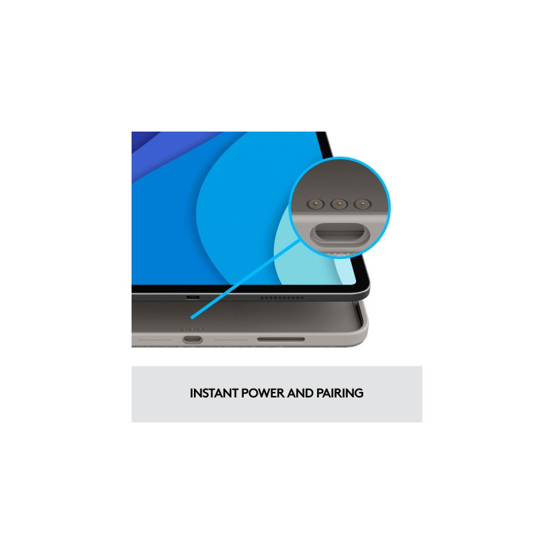 Logitech Combo Touch für iPad Pro 11 Zoll (1./2./3./4. Generation), Tastatur(grau, DE-Layout, abnehmbares Tastatur-Case)