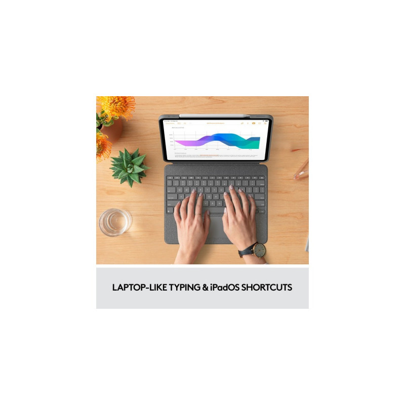 Logitech Combo Touch für iPad Pro 12,9 Zoll (5./6. Generation), Tastatur(grau, DE-Layout)