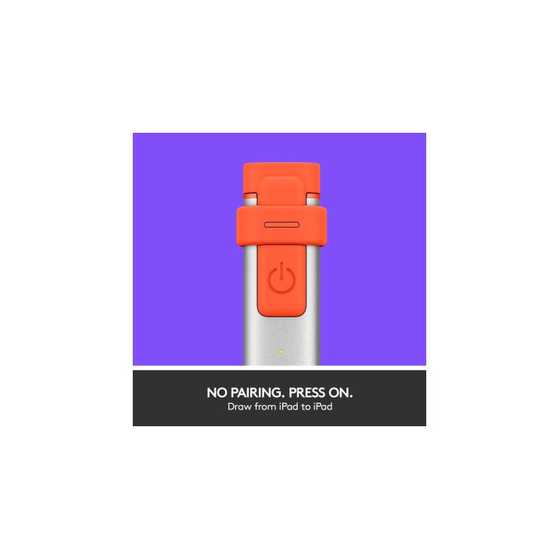 Logitech Crayon, Eingabestift(silber/orange, für alle ab 2018 veröffentlichten iPads)