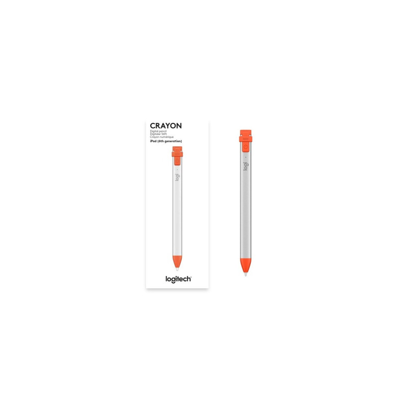 Logitech Crayon, Eingabestift(silber/orange, für alle ab 2018 veröffentlichten iPads)