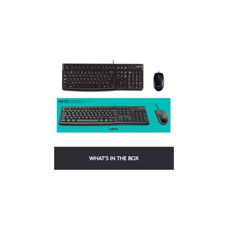 Logitech Desktop MK120, Desktop-Set(schwarz, DE-Layout)
