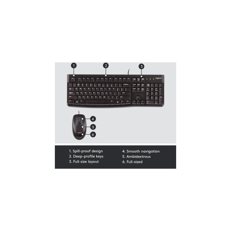 Logitech Desktop MK120, Desktop-Set(schwarz, DE-Layout)