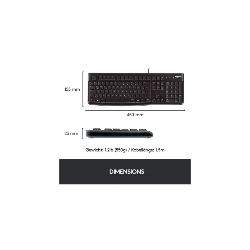 Logitech Desktop MK120, Desktop-Set(schwarz, DE-Layout)