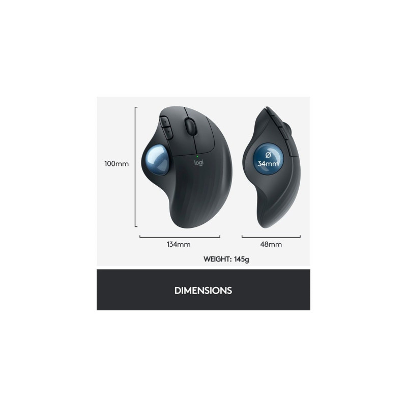 Logitech ERGO M575 for Business, Trackball(graphit/blau)