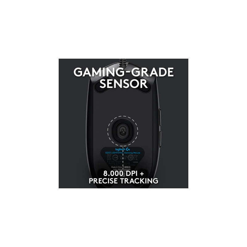 Logitech G203 LIGHTSYNC, Gaming-Maus(schwarz)
