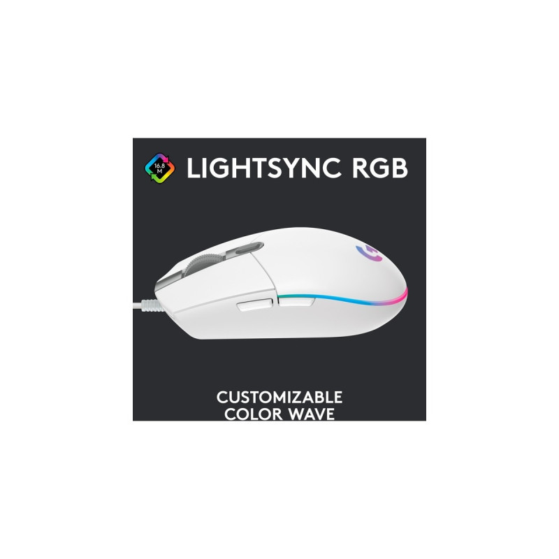 Logitech G203 LIGHTSYNC, Gaming-Maus(weiß)