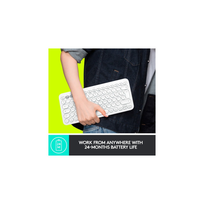 Logitech K380 Multi-Device für Mac, Tastatur(weiß, DE-Layout, Bluetooth, kompatibel mit macOS/iOS/iPadOS)