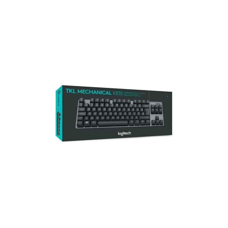 Logitech K835 TKL, Tastatur(grau/schwarz, DE-Layout, GX Blue)