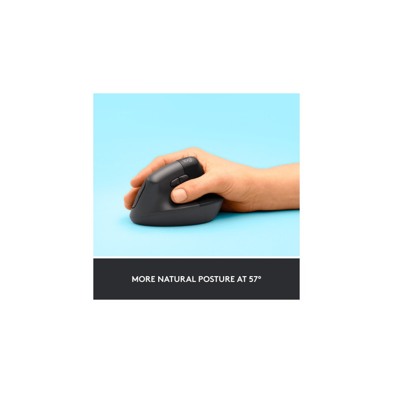 Logitech Lift, Maus(graphit/schwarz, für Rechtshänder, Logi Bolt, Bluetooth, Windows/macOS/iPadOS)