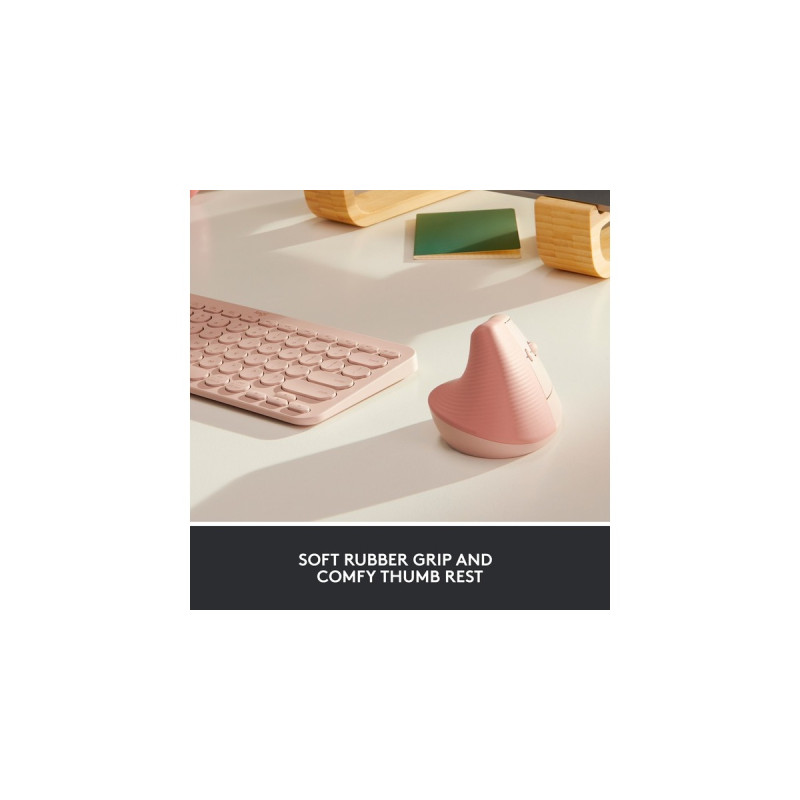 Logitech Lift, Maus(rosa, Logi Bolt, Bluetooth, Windows/macOS/iPadOS)