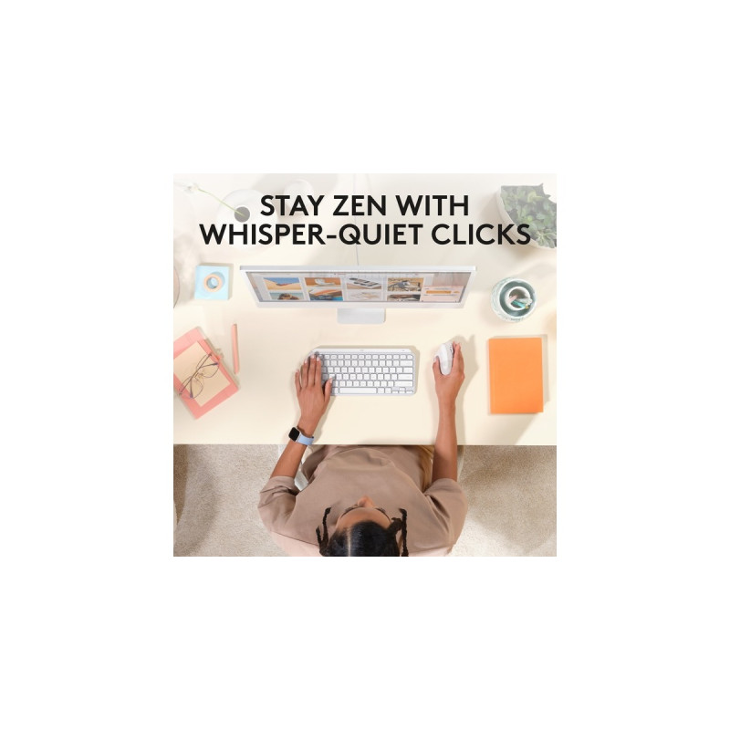 Logitech Lift für Mac, Maus(weiß, Bluetooth, kompatibel mit macOS und iPadOS)