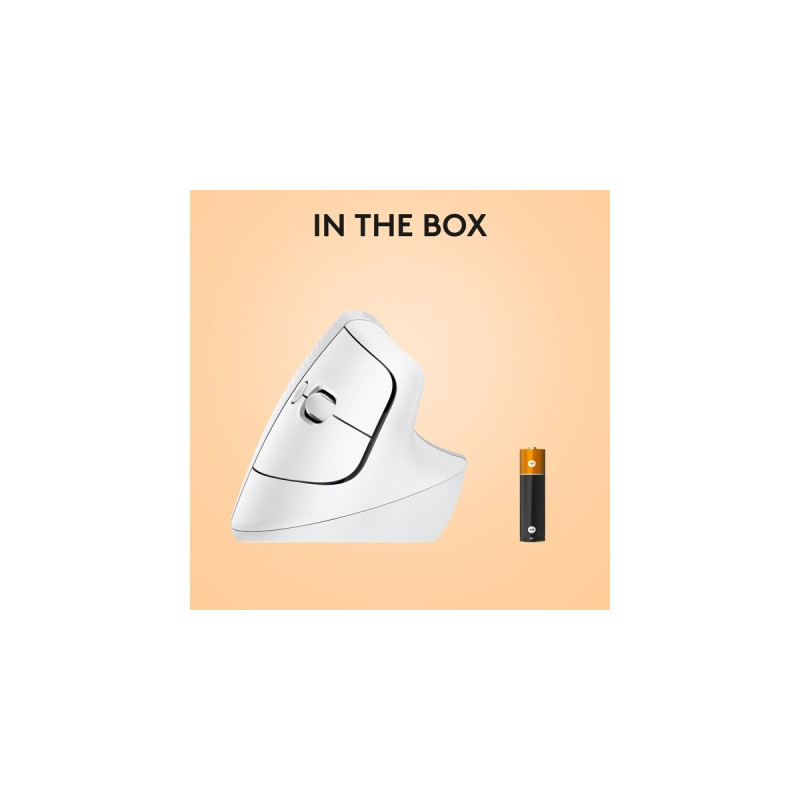 Logitech Lift für Mac, Maus(weiß, Bluetooth, kompatibel mit macOS und iPadOS)