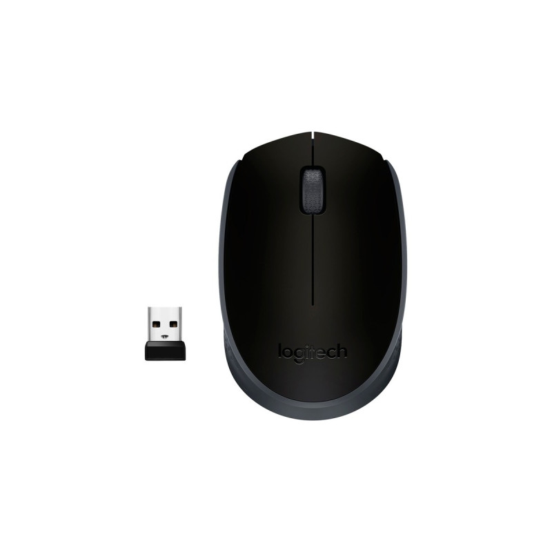 Logitech M171 Wireless, Maus(schwarz, 3 Tasten, für Links- und Rechtshänder, kompatibel mit PC/Mac)