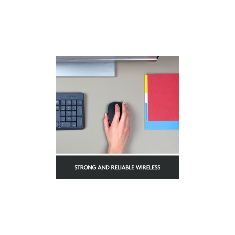 Logitech M171 Wireless, Maus(schwarz, 3 Tasten, für Links- und Rechtshänder, kompatibel mit PC/Mac)