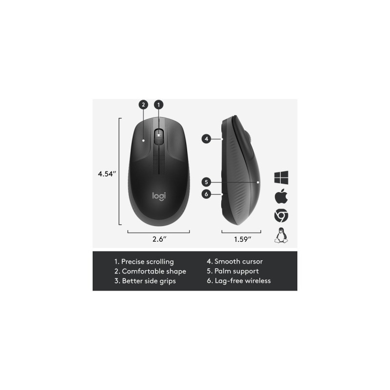 Logitech M190, Maus(schwarz/anthrazit)