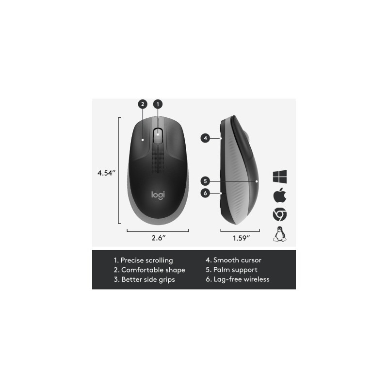 Logitech M190, Maus(schwarz/grau)