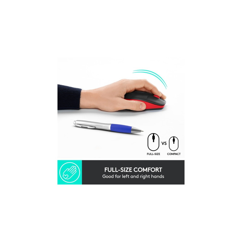 Logitech M190, Maus(schwarz/rot)