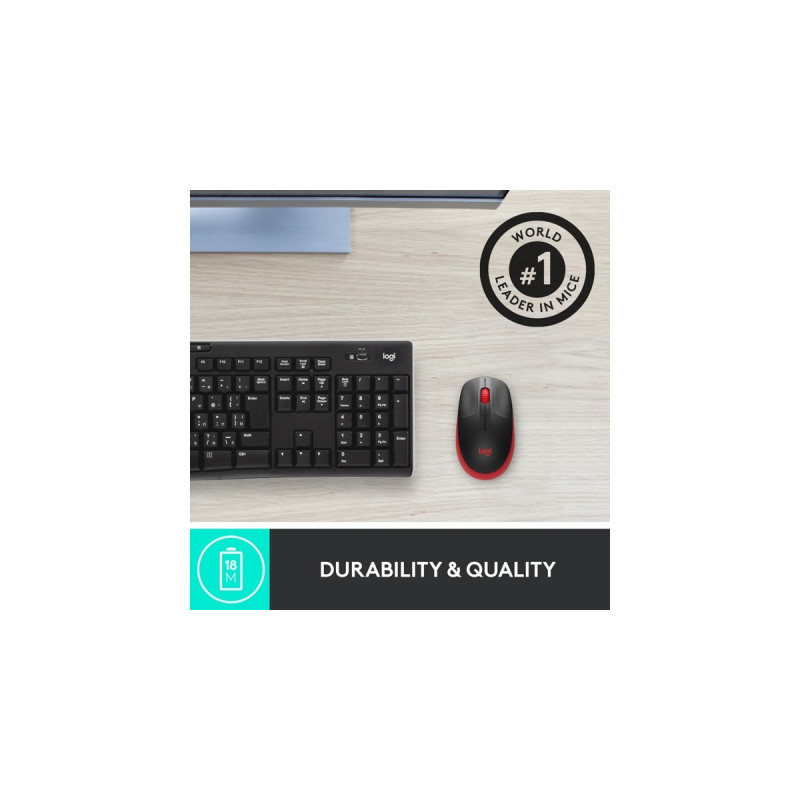 Logitech M190, Maus(schwarz/rot)