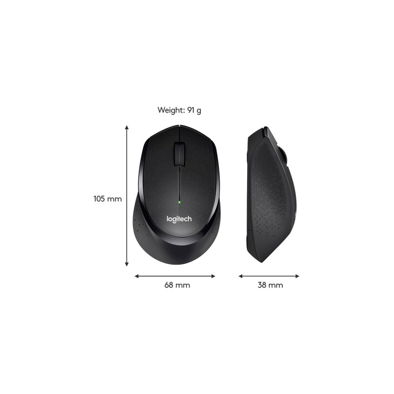 Logitech M330 Silent Plus, Maus(schwarz)