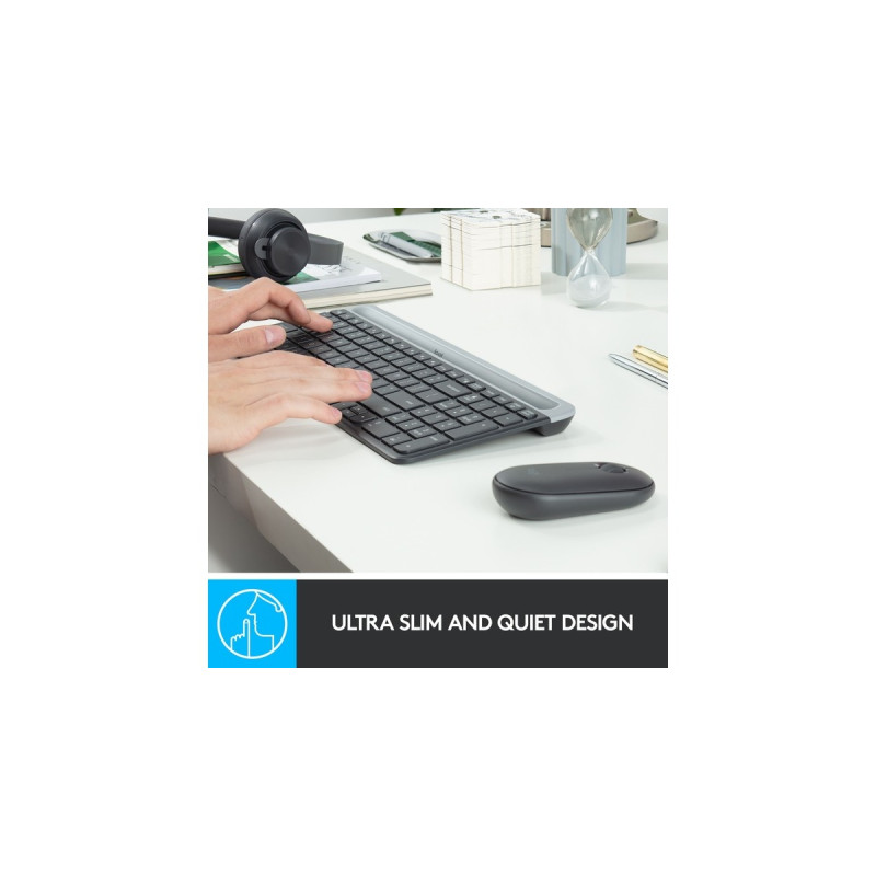 Logitech MK470 Slim Combo, Desktop-Set(graphit, DE-Layout, Scissor-Switch)