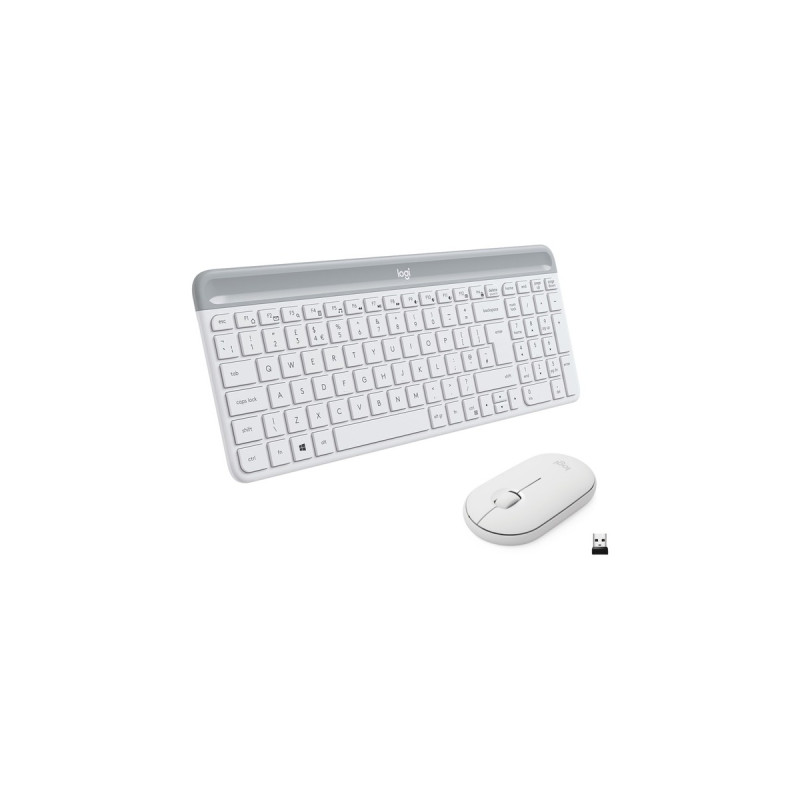 Logitech MK470 Slim Combo, Desktop-Set(weiß, DE-Layout, Scissor-Switch)