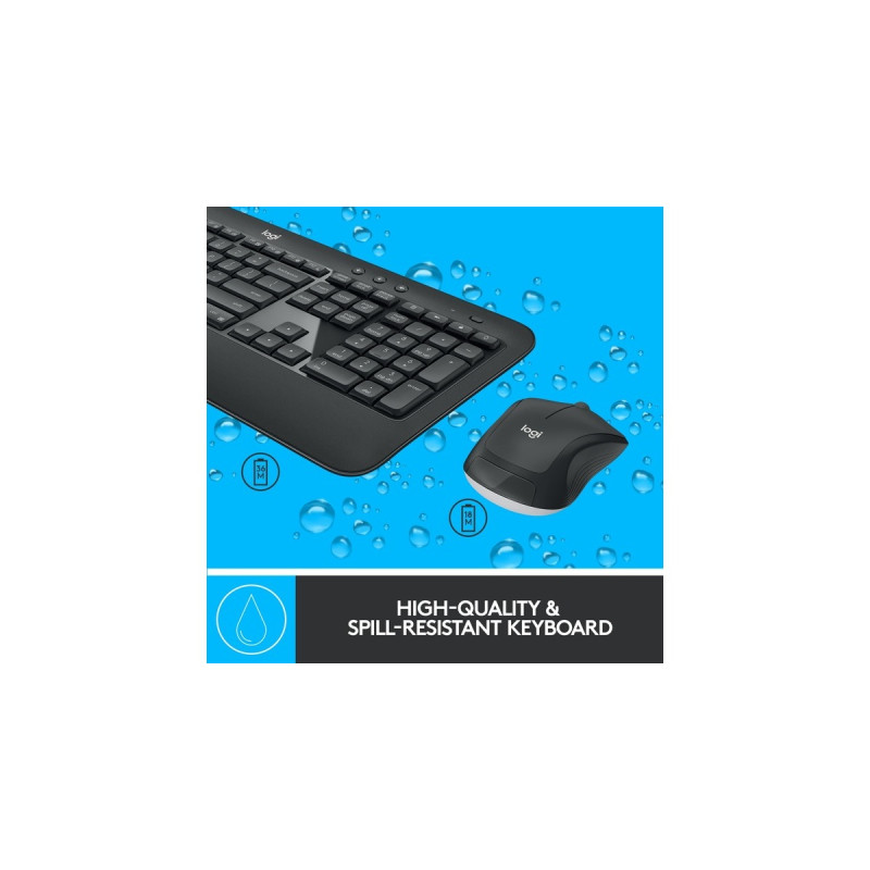 Logitech MK540 Advanced, Desktop-Set(DE-Layout, 2,4-GHz-Unifying, für Windows, kompatibel mit PC/Notebook)