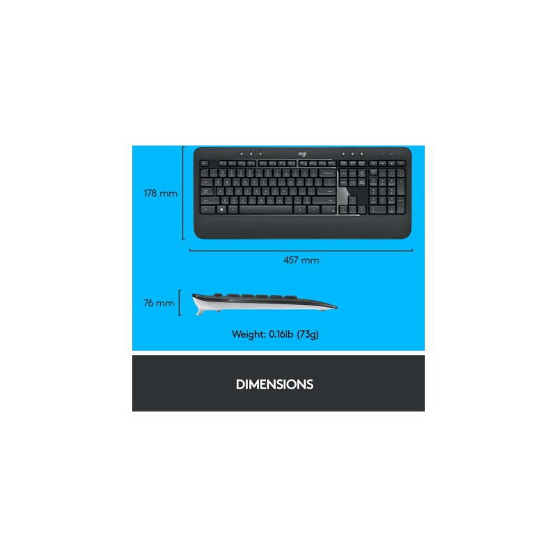 Logitech MK540 Advanced, Desktop-Set(dunkelgrau, US-Layout, Plunger, für Windows)