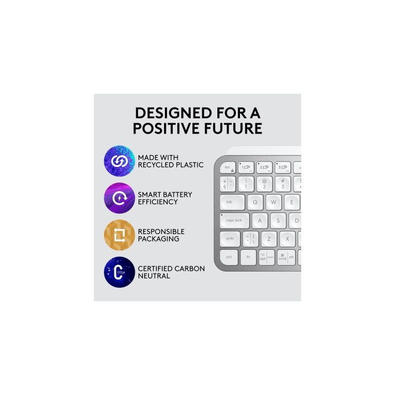 Logitech MX Keys Mini, Tastatur(hellgrau/weiß, DE-Layout)