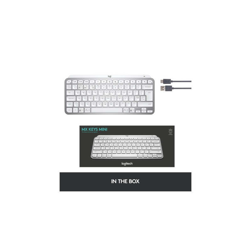Logitech MX Keys Mini, Tastatur(hellgrau/weiß, DE-Layout)