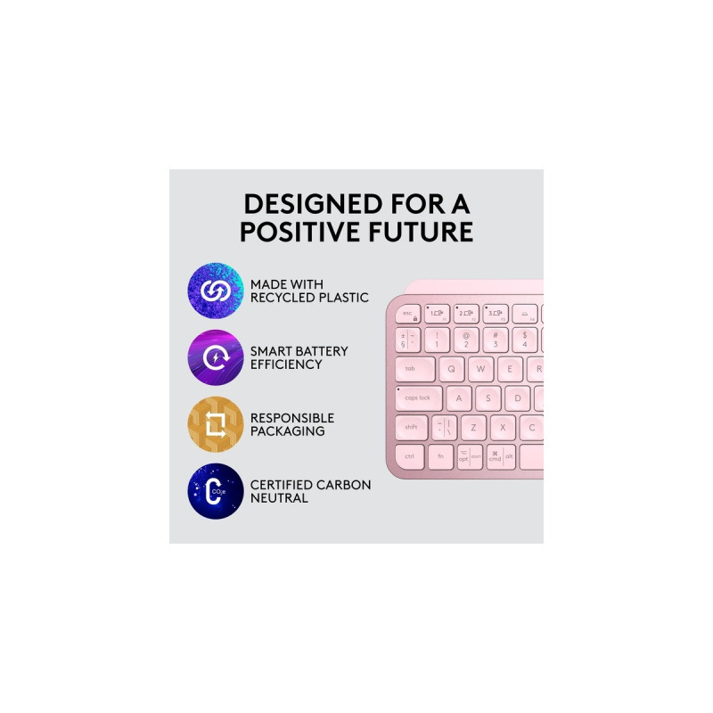 Logitech MX Keys Mini, Tastatur(rosa, DE-Layout)