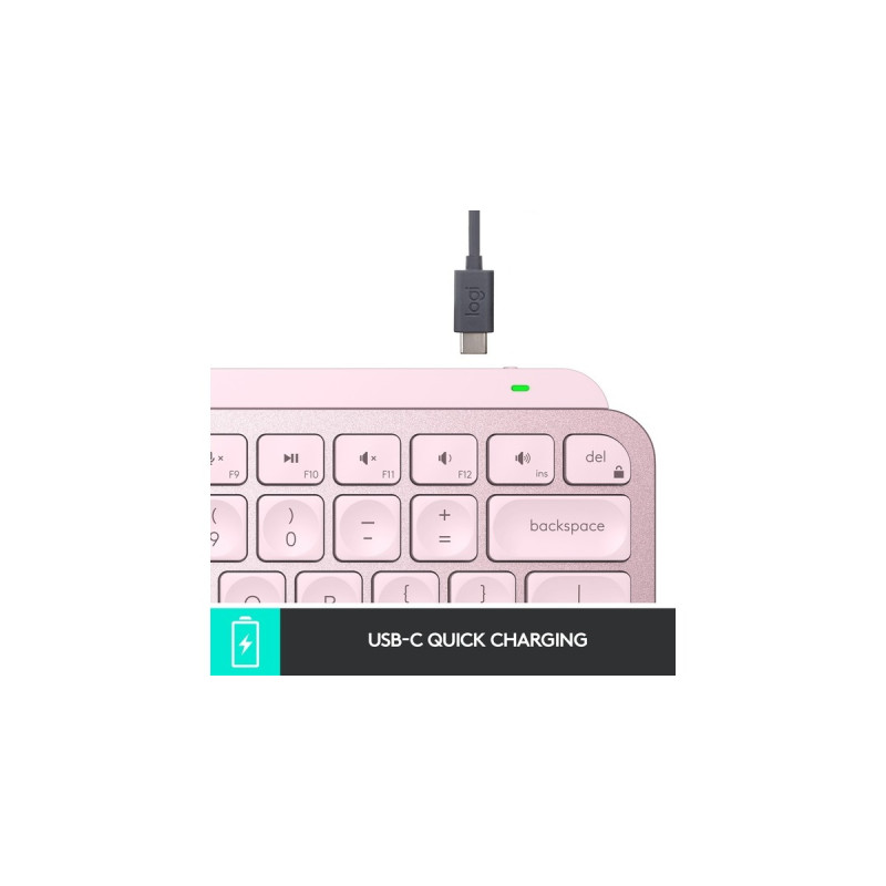 Logitech MX Keys Mini, Tastatur(rosa, DE-Layout)