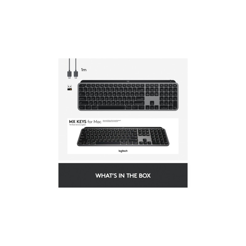 Logitech MX Keys für Mac, Tastatur(dunkelgrau, DE-Layout)
