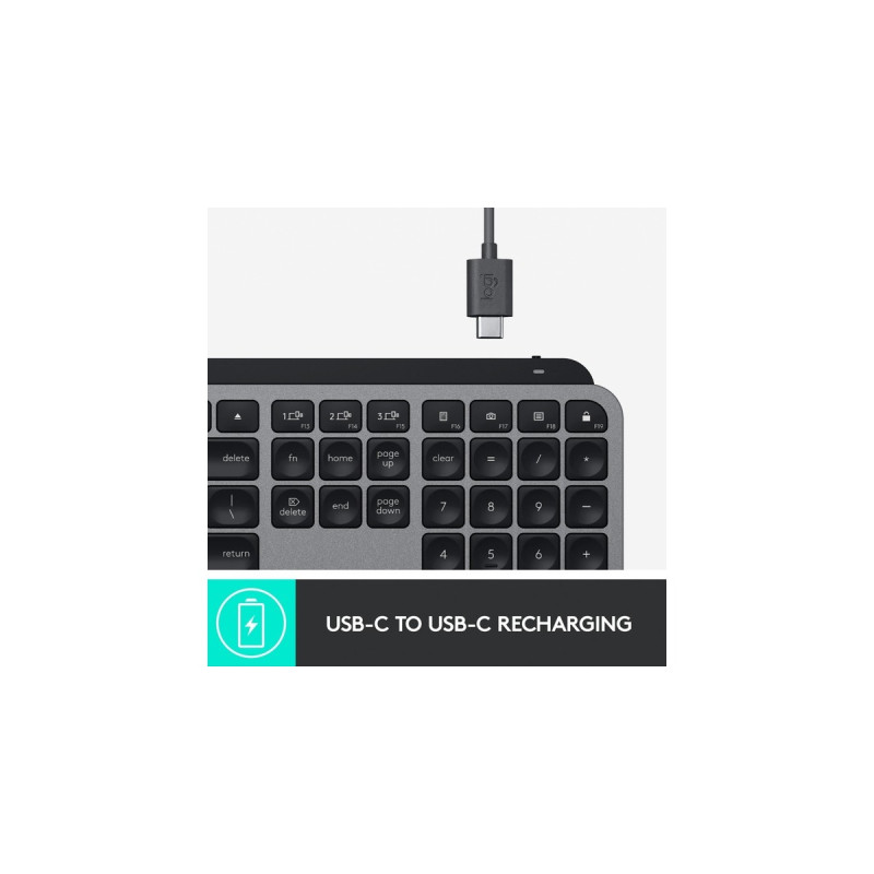 Logitech MX Keys für Mac, Tastatur(dunkelgrau, DE-Layout)