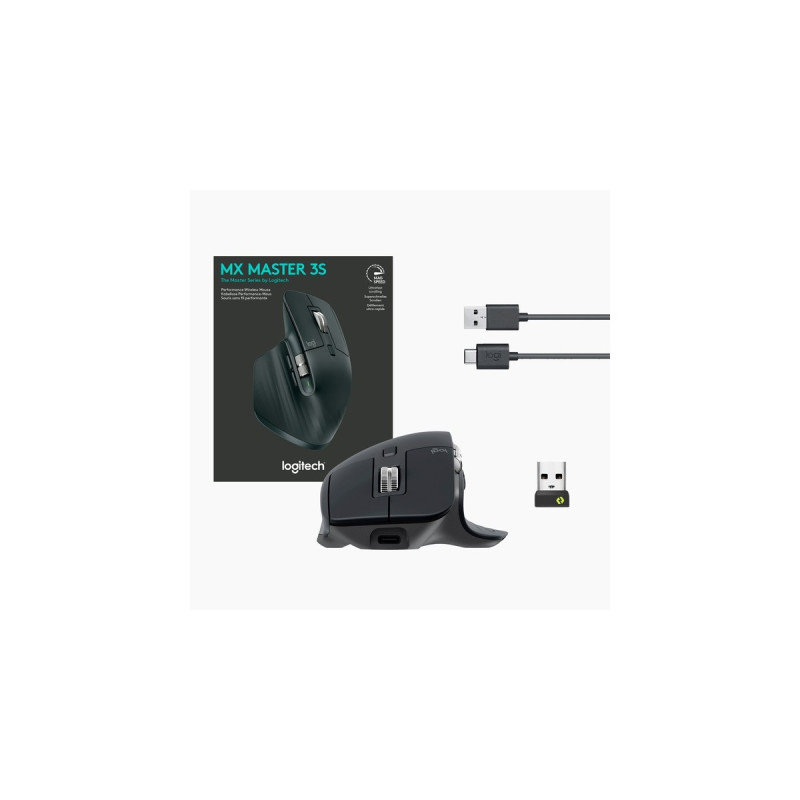 Logitech MX Master 3S, Maus(graphit, 7 Tasten, Logi Bolt, Bluetooth, kompatibel mit PC/Mac/iPad/Android)