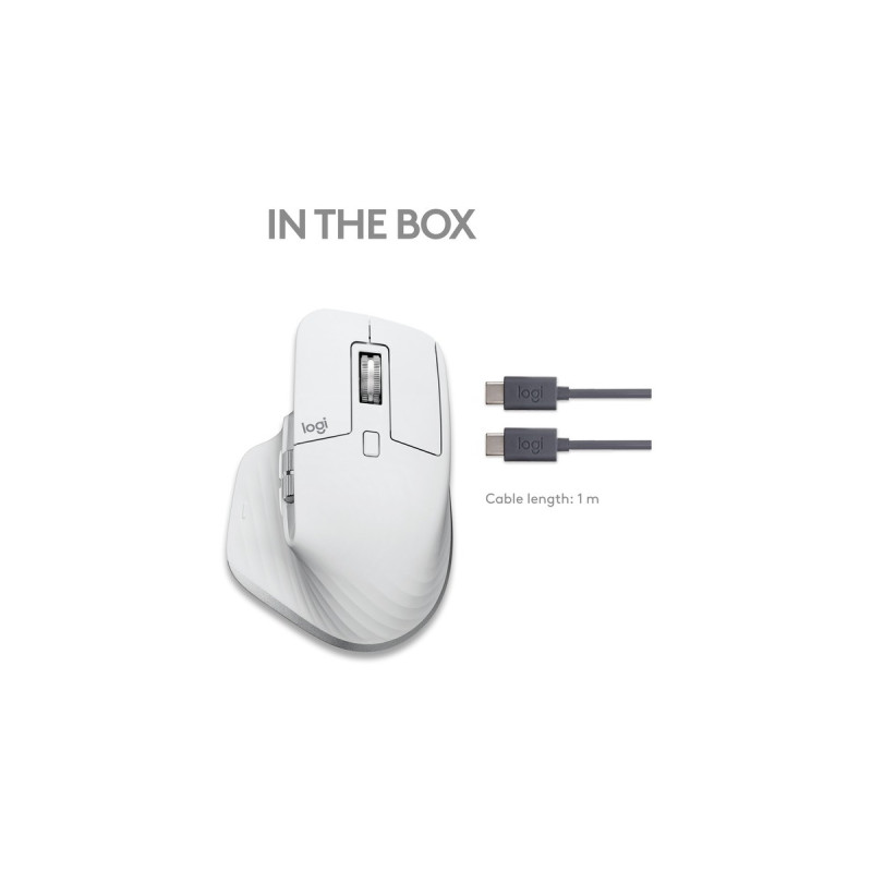 Logitech MX Master 3S für Mac, Maus(hellgrau, 7 Tasten, Bluetooth, optimiert für das Apple-Ökosystem)