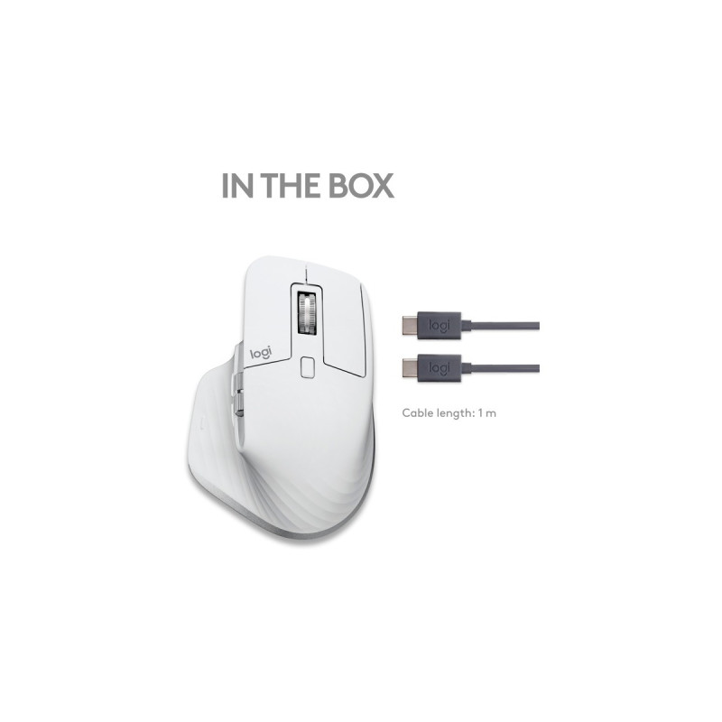 Logitech MX Master 3S für Mac, Maus(hellgrau, 7 Tasten, Bluetooth, optimiert für das Apple-Ökosystem)
